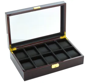 (10) Diplomat Ebony Wood Watch Box