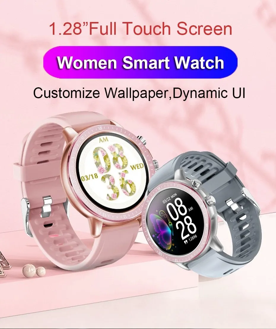 1.3" Full Touch Round Screen Heart Rate Monitor Fitness Tracker Smartwatch