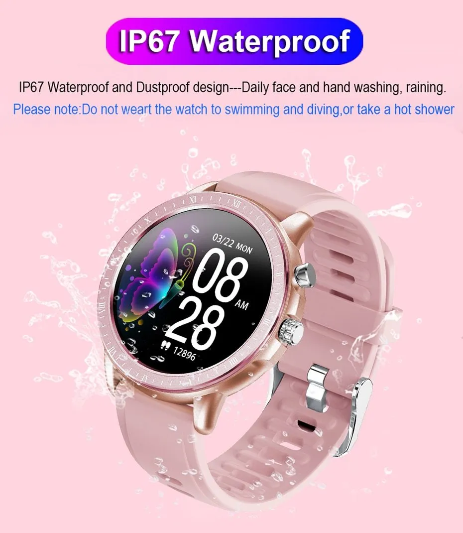 1.3" Full Touch Round Screen Heart Rate Monitor Fitness Tracker Smartwatch