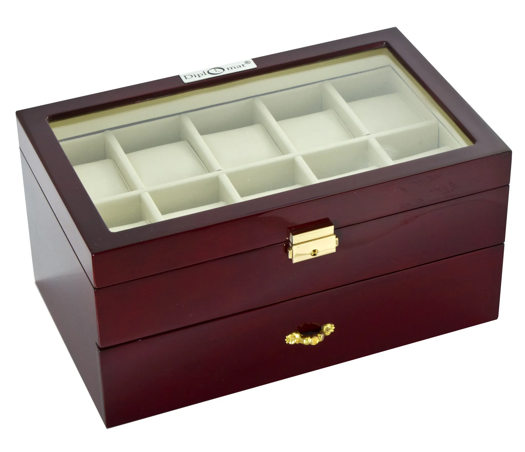 (20) Diplomat Glossy Rosewood Watch Box