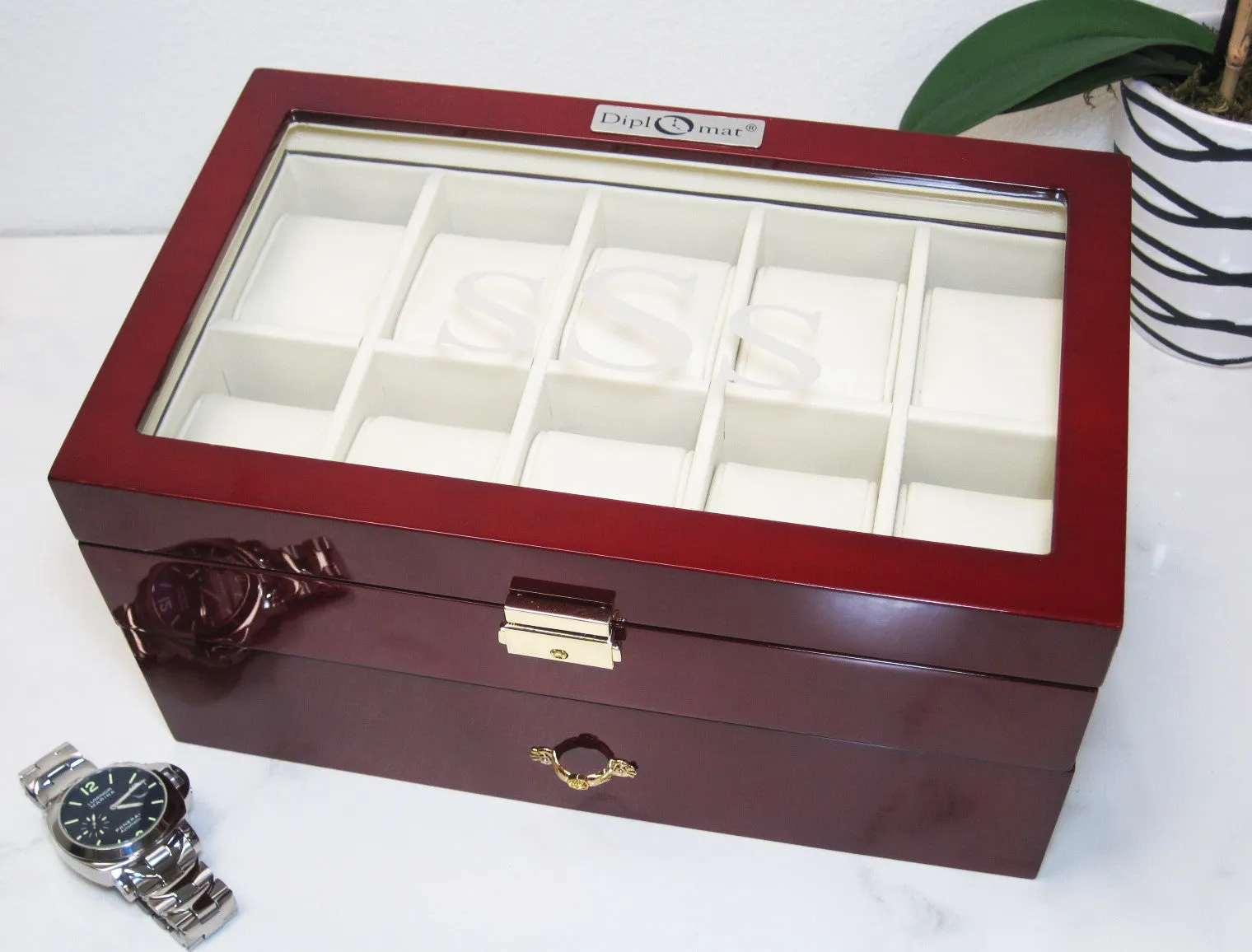 (20) Diplomat Glossy Rosewood Watch Box