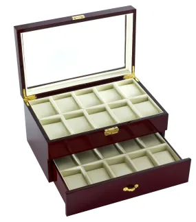 (20) Diplomat Glossy Rosewood Watch Box