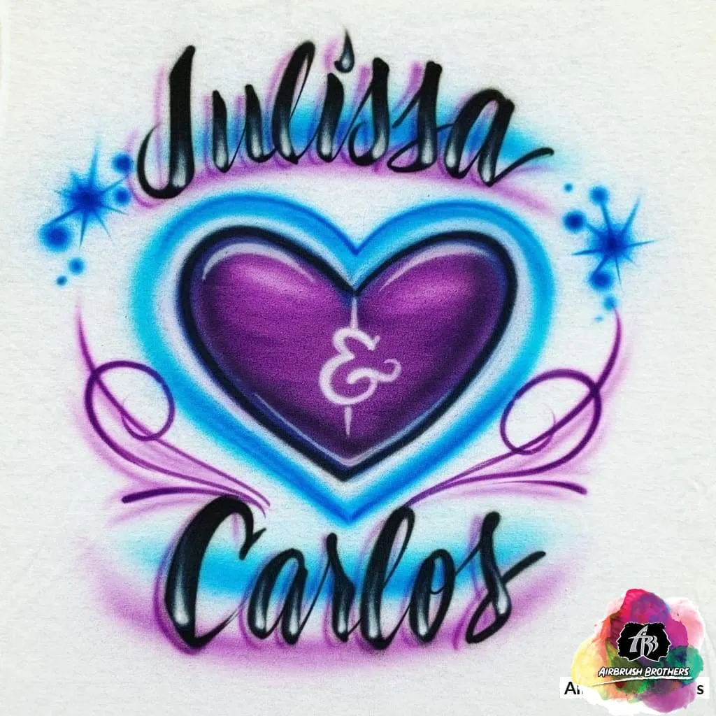 Airbrush Couple Heart Design