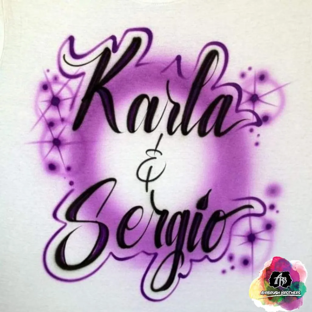 Airbrush Sparkling Couple Shirt Design