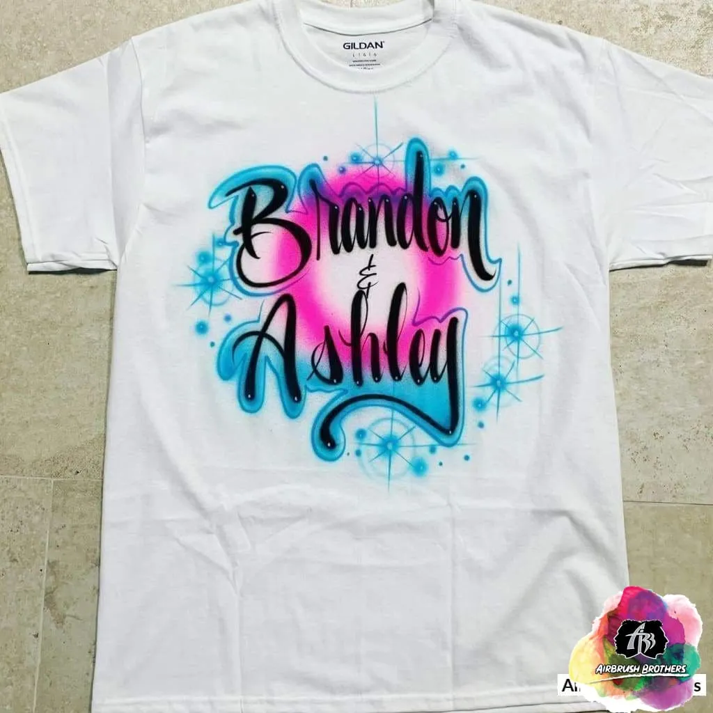 Airbrush Sparkling Couple Shirt Design