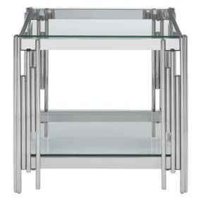 Allure Silver Linear Design End Table