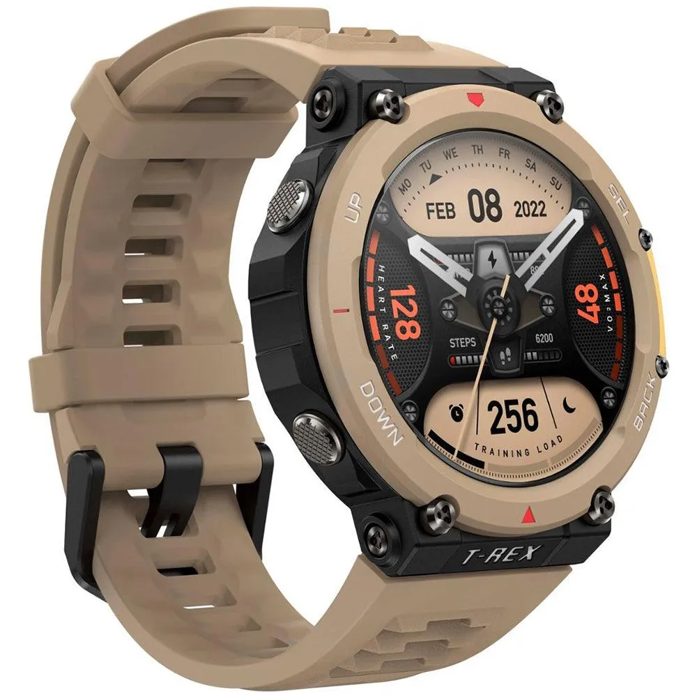 Amazfit T-Rex 2 Smart Watch (47mm - GPS) Desert Khaki Silicone Strap