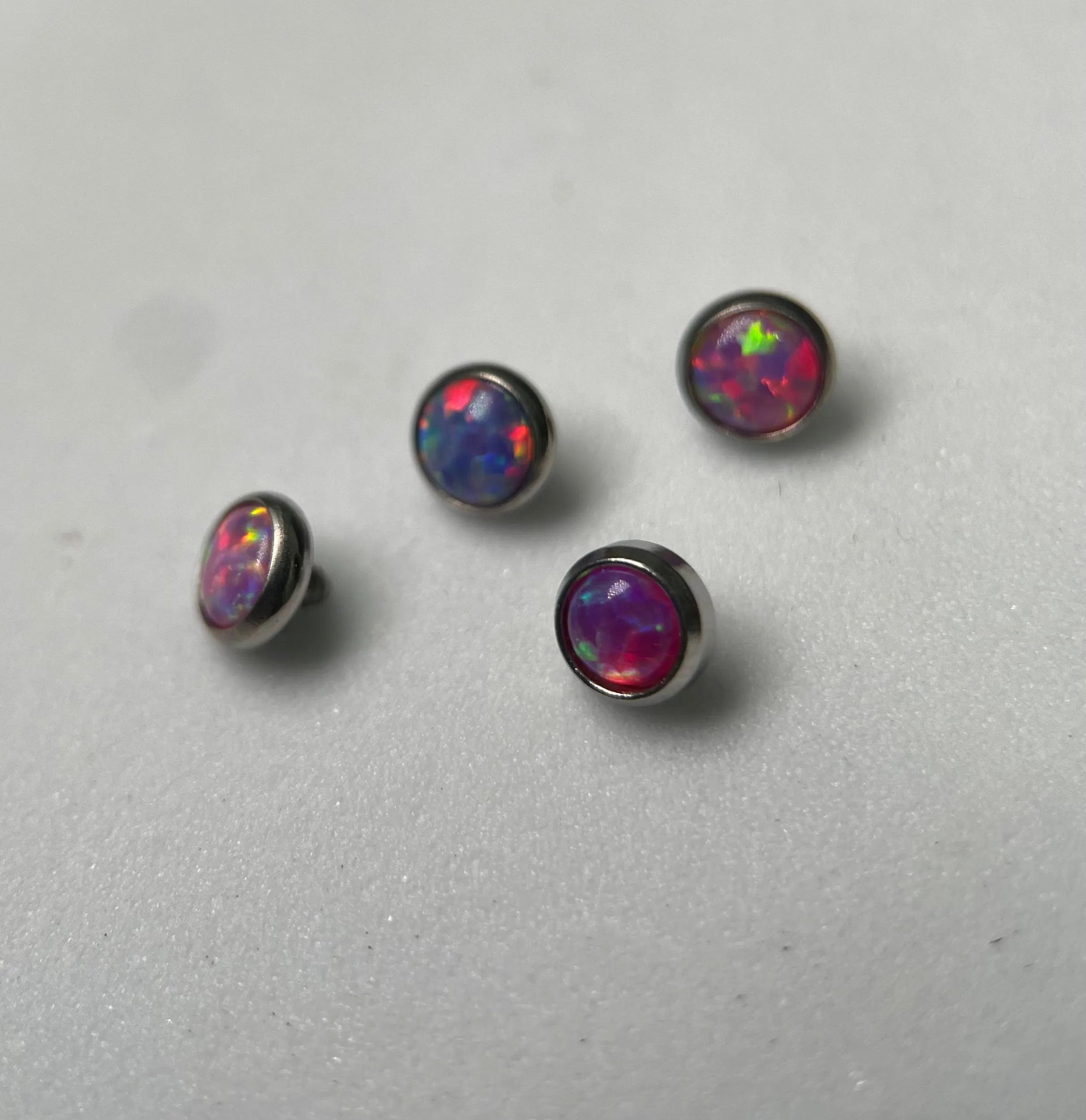 Anatometal  Threaded Bezel Set Gem End