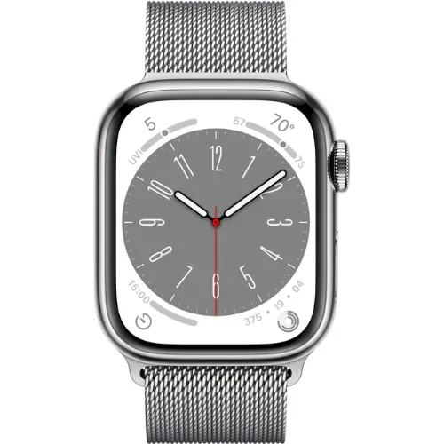 Apple Watch Series 8 45MM (GPS   Cellular) - Silver Stainless Steel