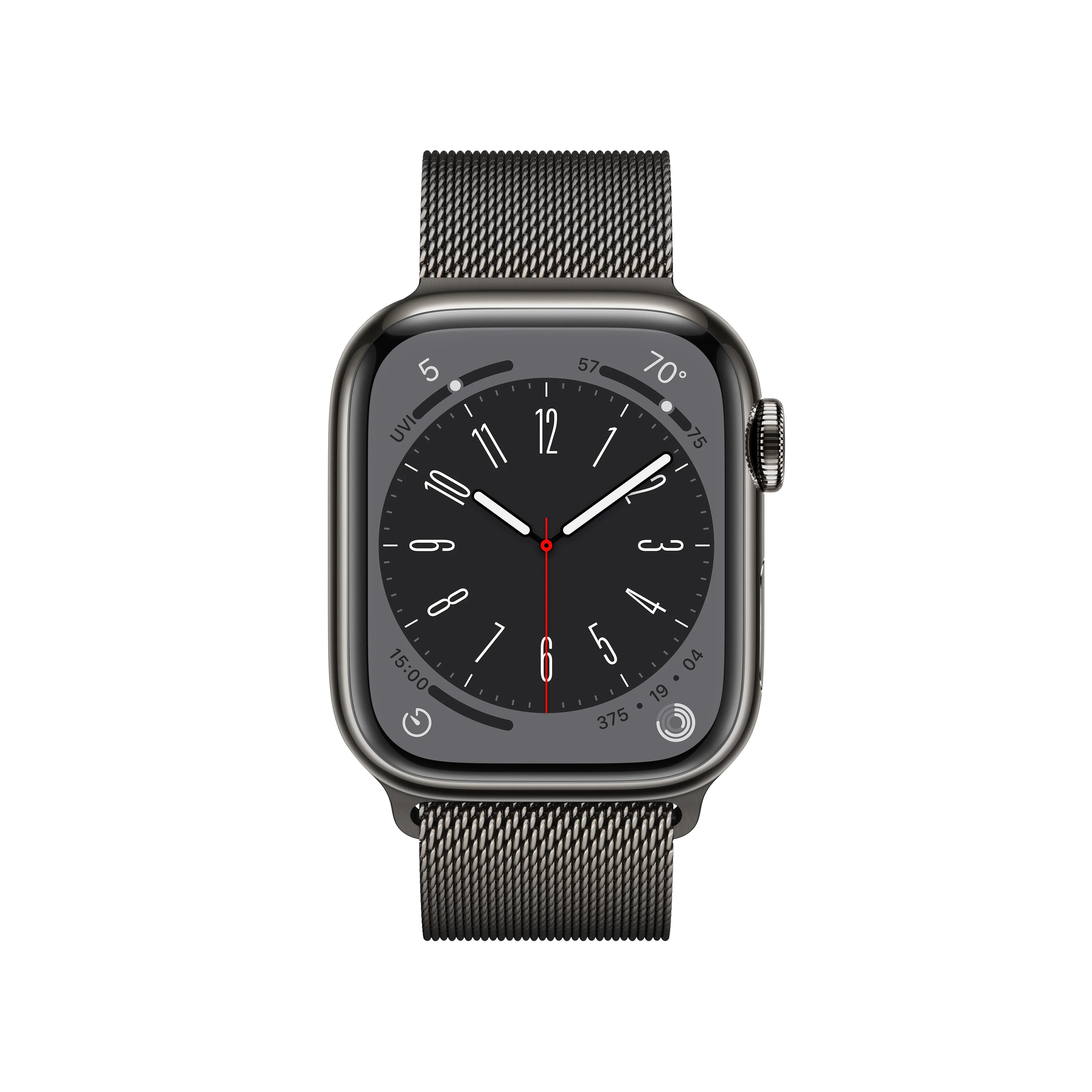 Apple Watch Series 8 GPS   Cellular 41mm Graphite Stainless Steel Case with Graphite Milanese Loop