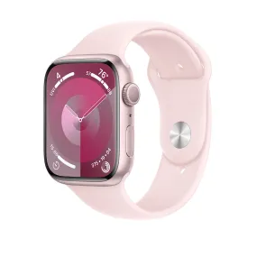 Apple Watch Series 9 GPS, 45 mm Pink Aluminium Case with Light Pink Sport Band – MR9H3 (M/L)