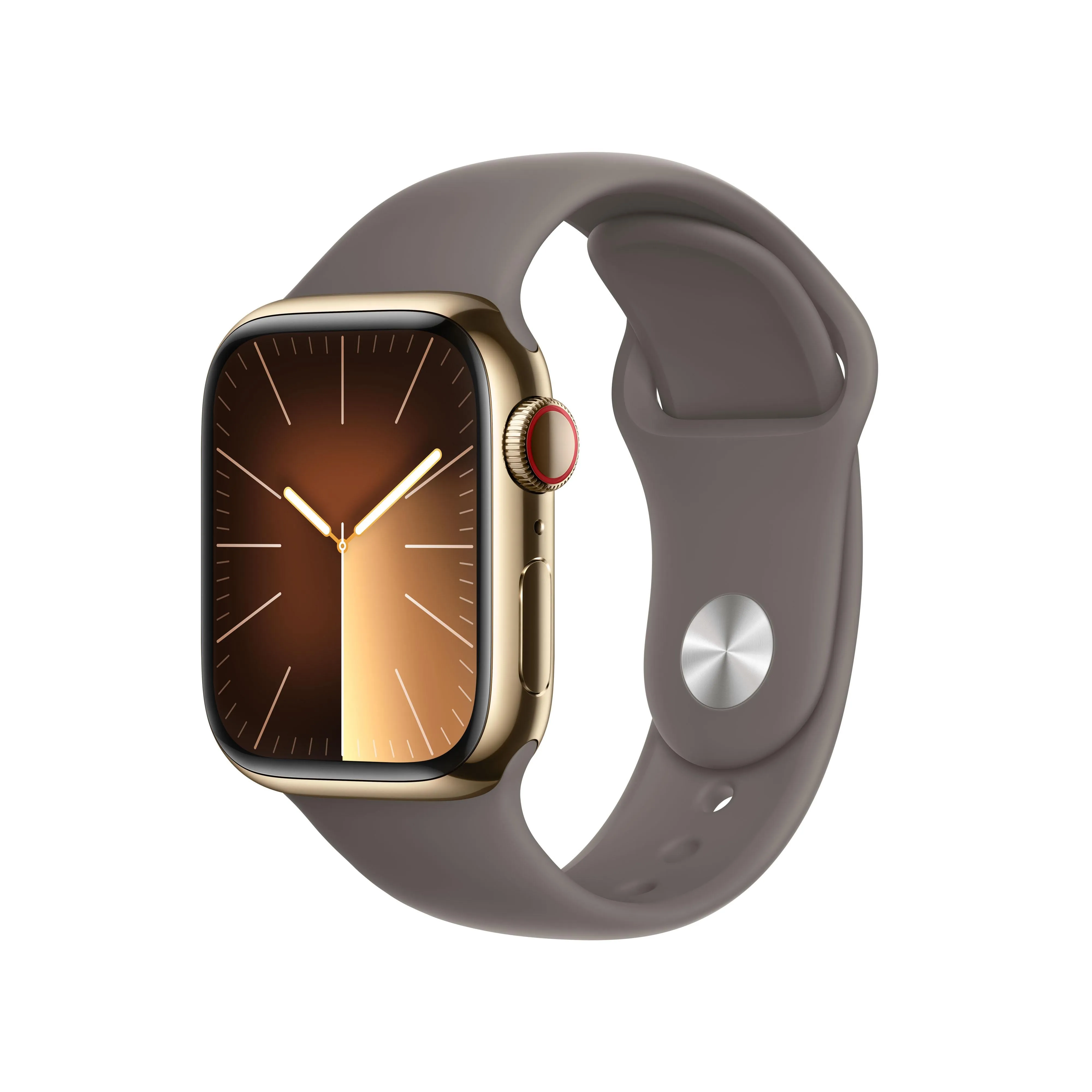 Apple Watch Series 9 GPS   Cellular 41mm Gold Stainless Steel Case with Clay Sport Band - M/L