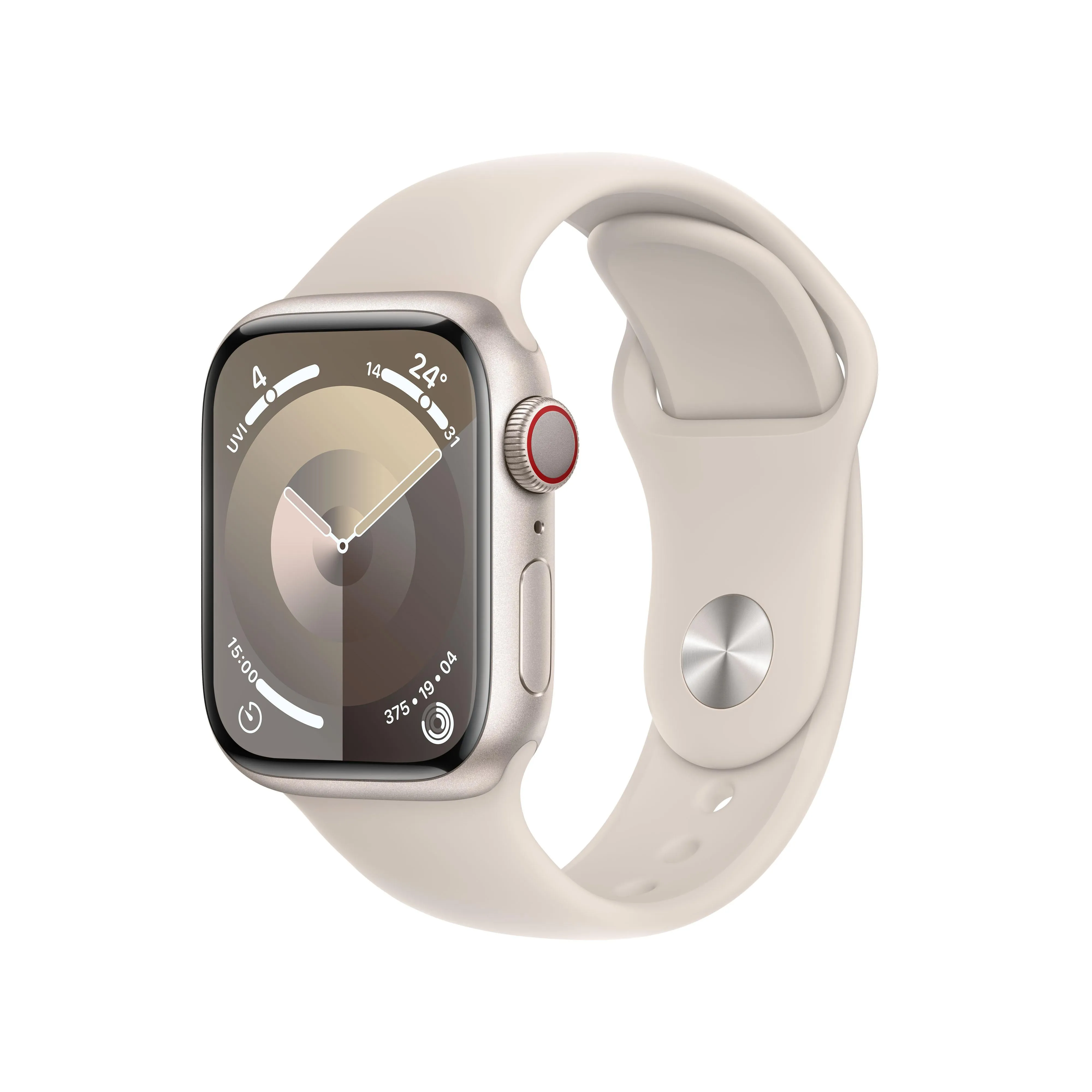 Apple Watch Series 9 GPS   Cellular 41mm Starlight Aluminium Case with Starlight Sport Band - S/M