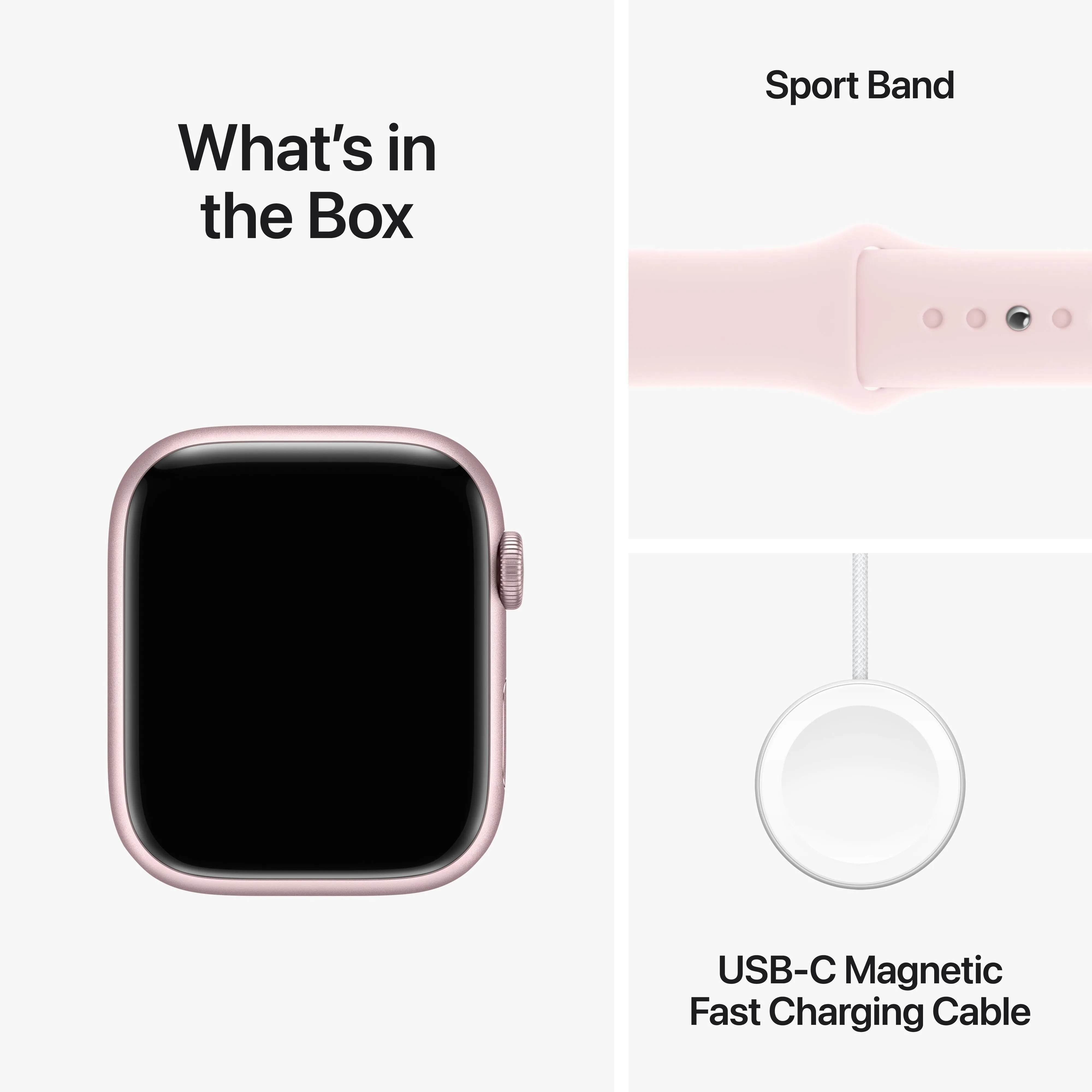 Apple Watch Series 9 GPS   Cellular 45mm Pink Aluminium Case with Light Pink Sport Band - M/L