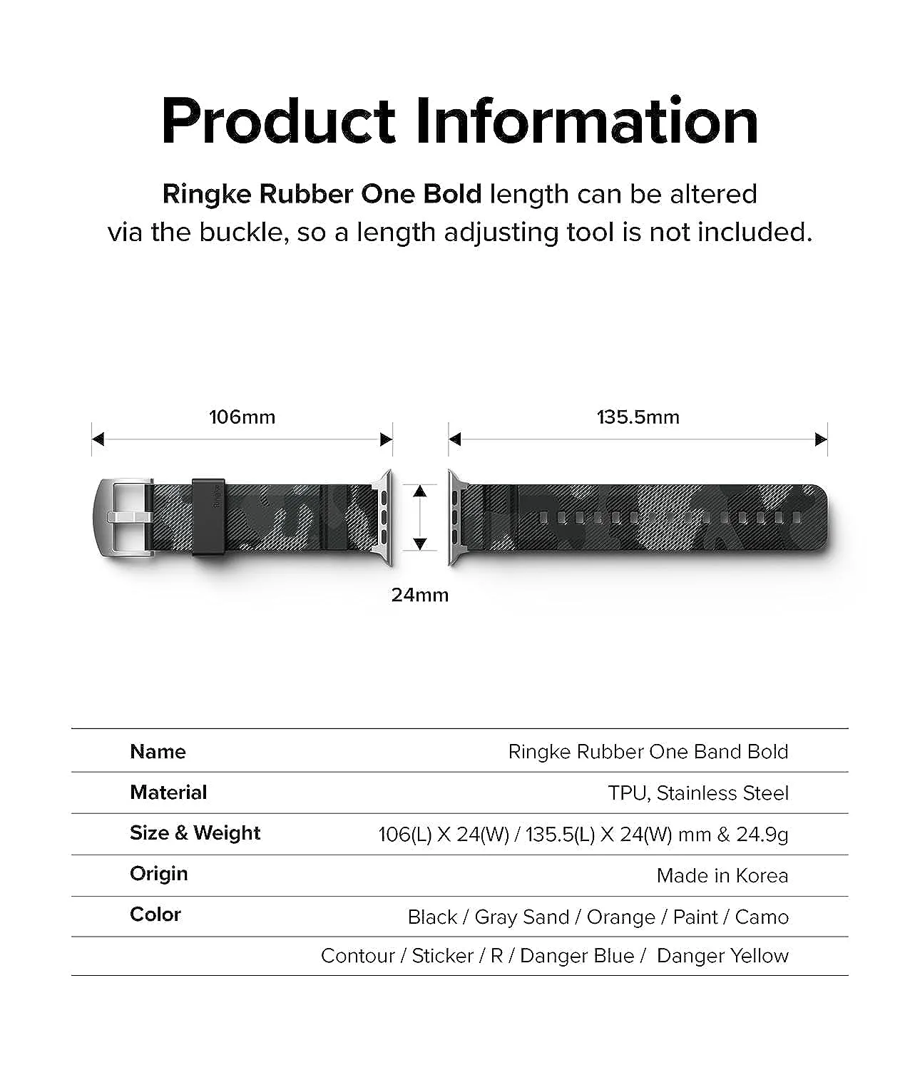 Apple Watch Ultra 49mm 8/7 45mm SE 44mm Rubber One Bold | Watch Band - Camo