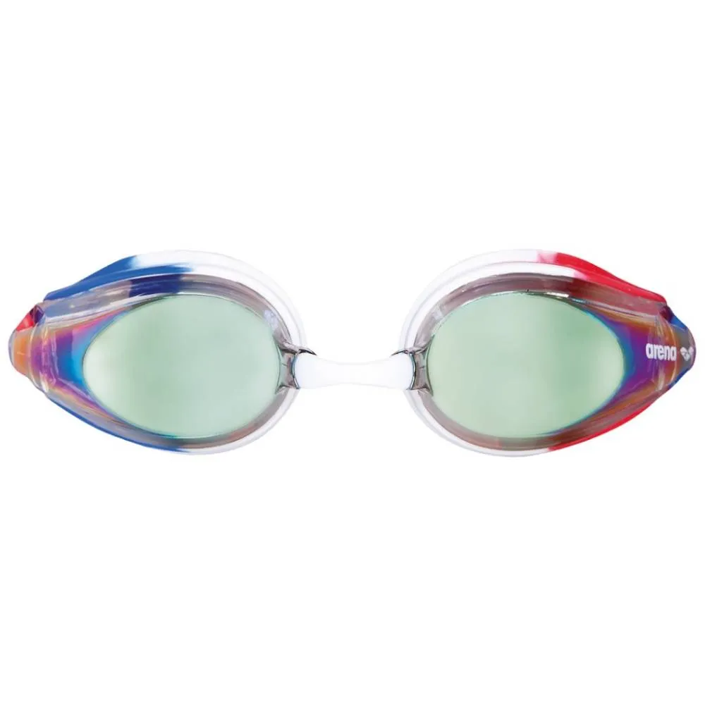 ARENA Adult Tracks Mirror Swimming Goggle (Gold/Blue/Red)