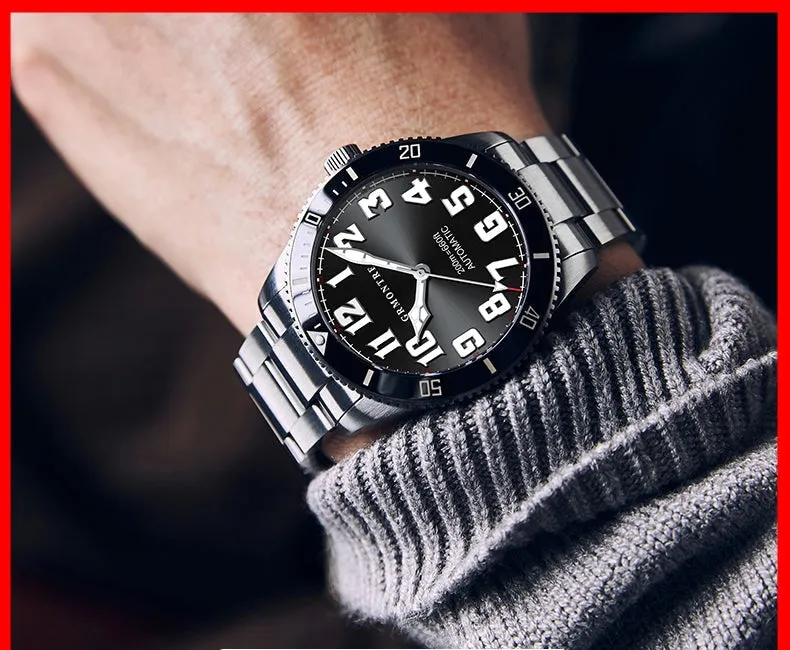 Automatic Mechanical Waterproof Diver Sports Bracelet Clasp Watches for men