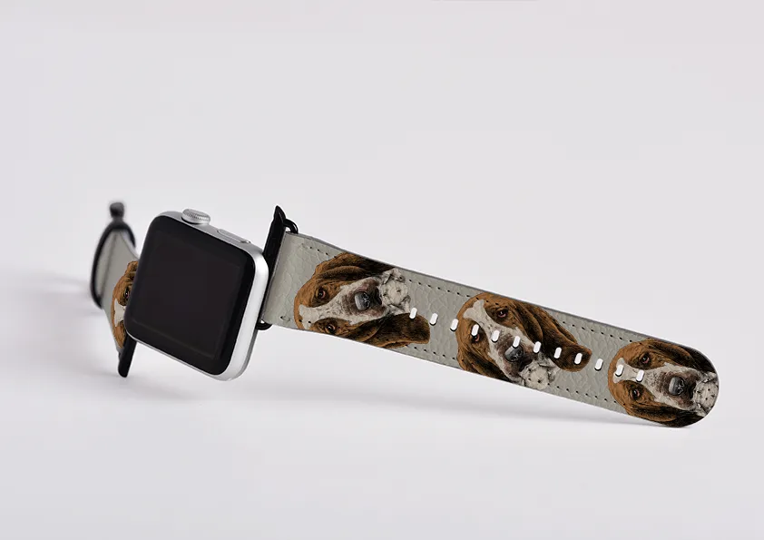 Basset Hound Grey Apple Watch Strap