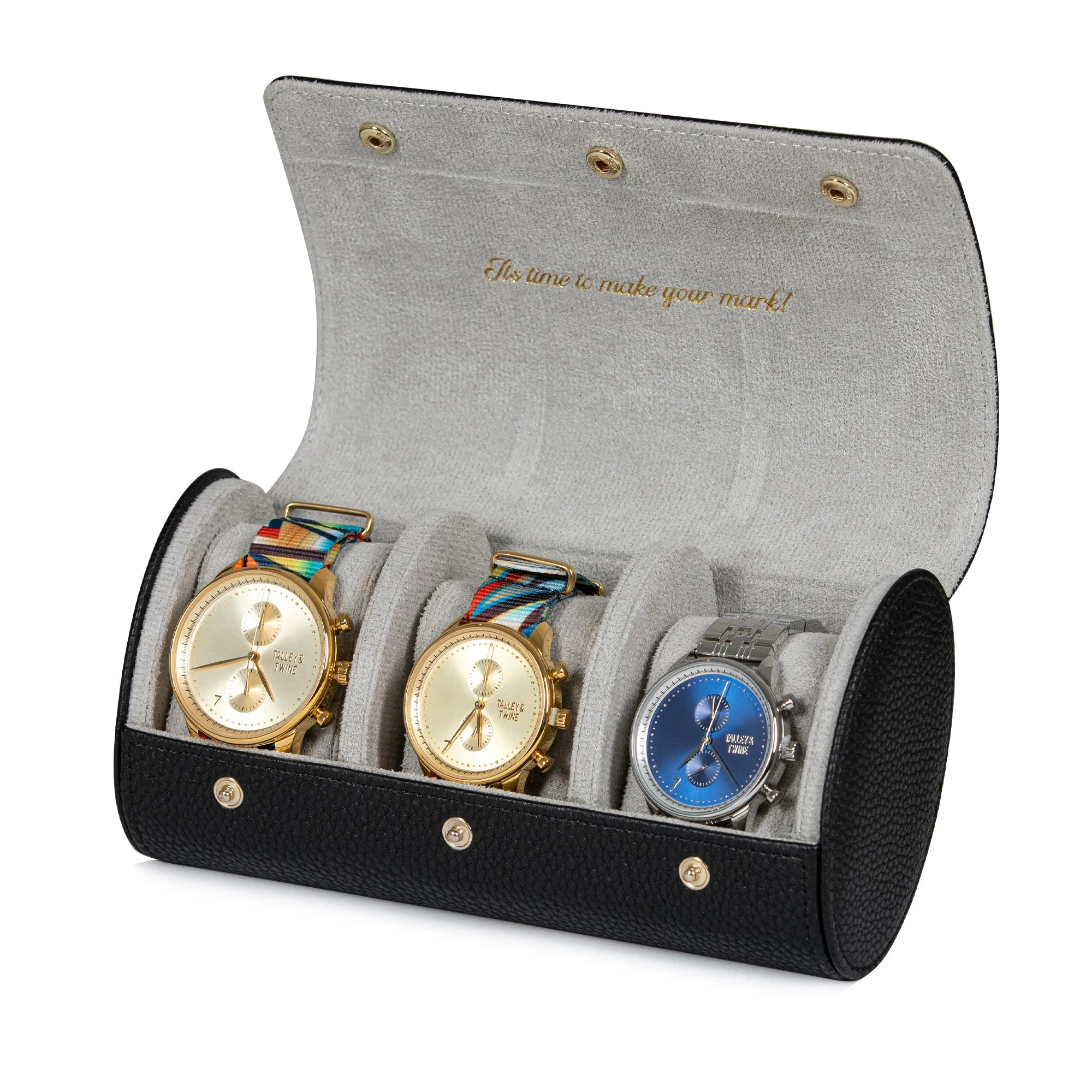 Black - 3 Watch Holder Case