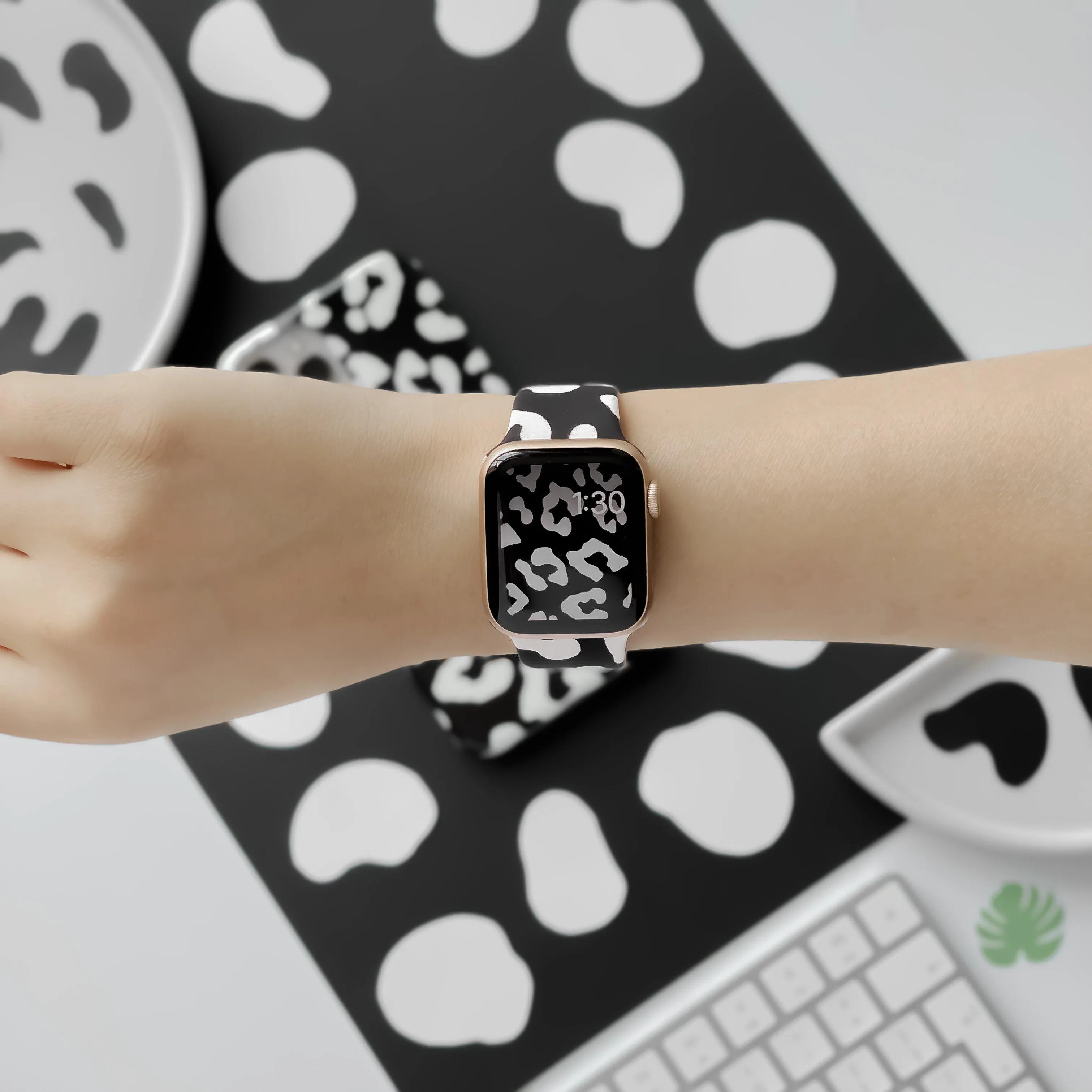 Black Leopard Apple Watch Strap