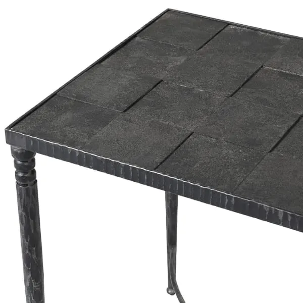 Blue Stone Squares End Table