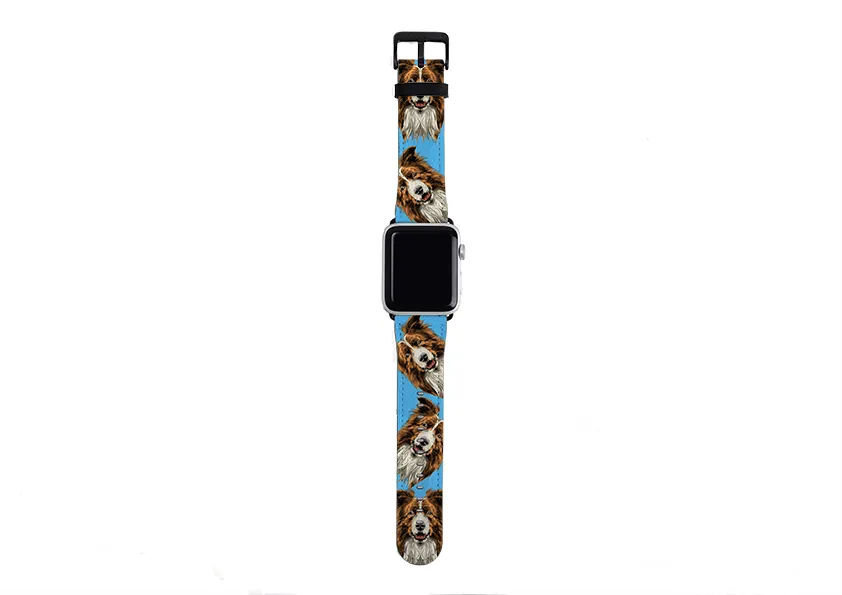 Border Collie Mell Blue Apple Watch Strap