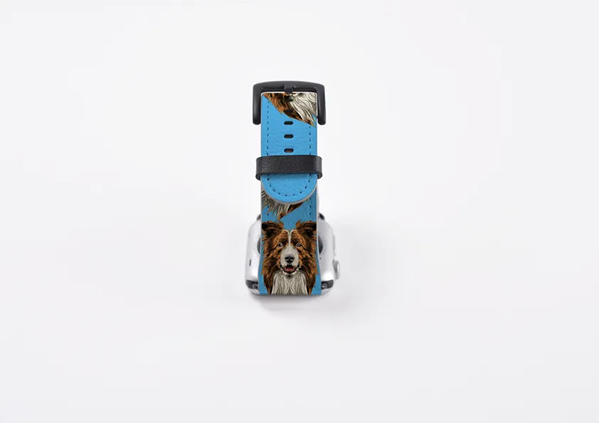 Border Collie Mell Blue Apple Watch Strap