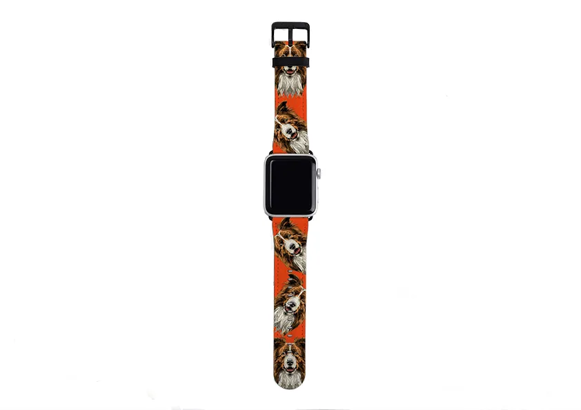 Border Collie Orange Apple Watch Strap