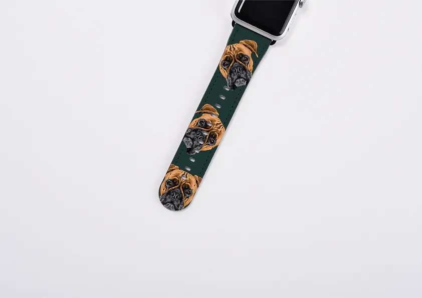 Boxer Forest Green Apple Watch Strap