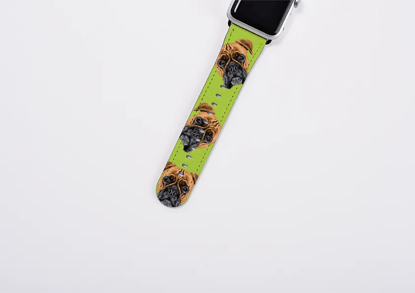 Boxer Mell Green Apple Watch Strap