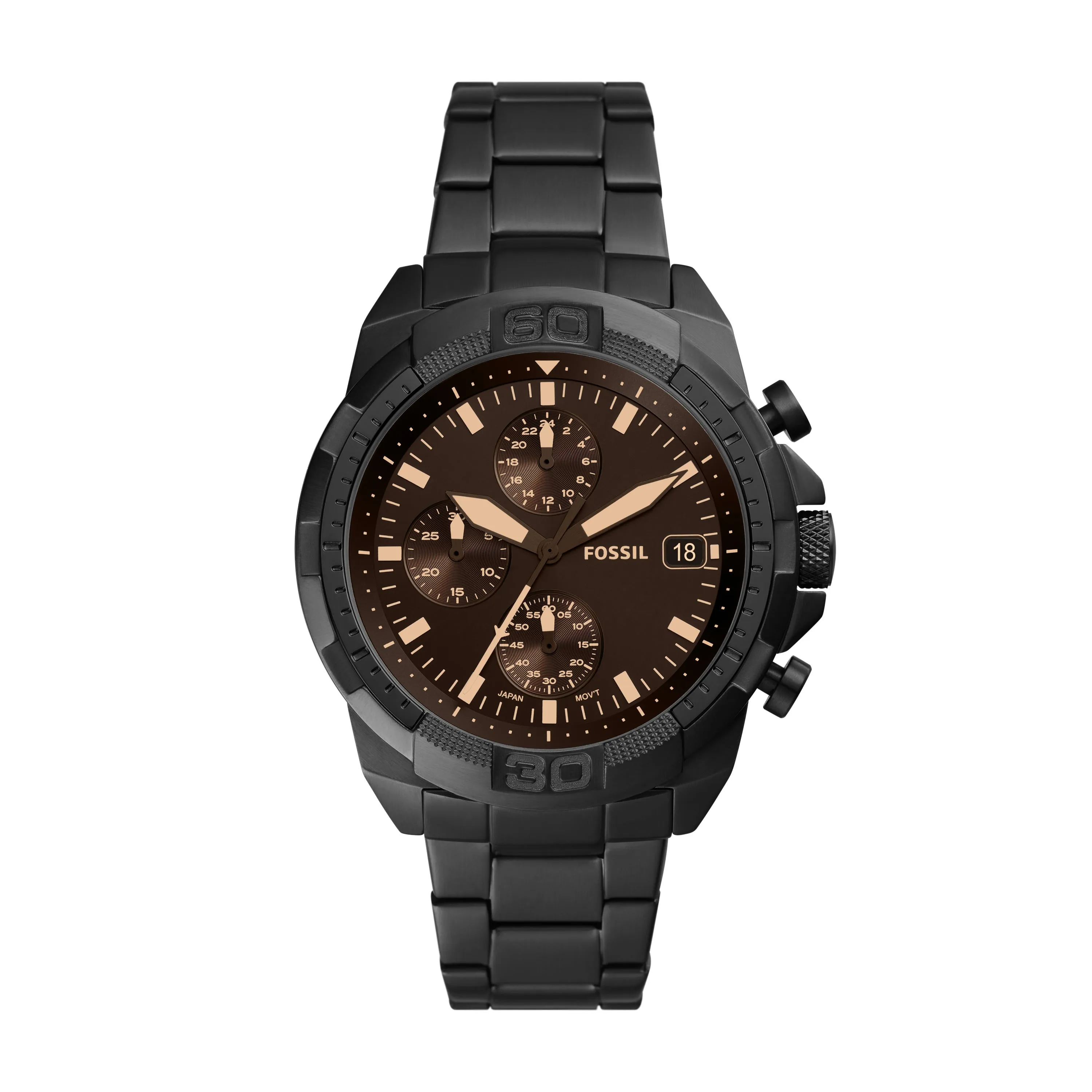 Bronson Chronograph Black Stainless Steel Watch