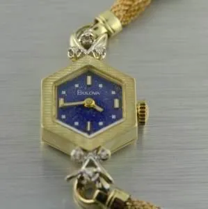 Bulova Vintage Lapis Lazuli Diamond Women's Wrist Watch