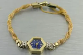 Bulova Vintage Lapis Lazuli Diamond Women's Wrist Watch