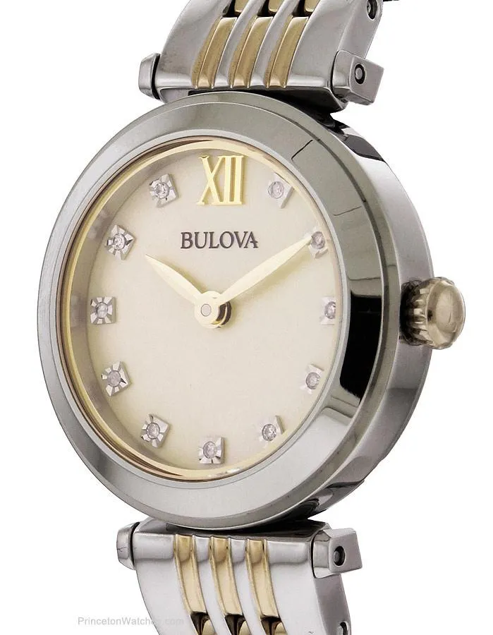 Bulova Womens Diamond Dress Watch - Mother of Pearl - Two-Tone Bracelet