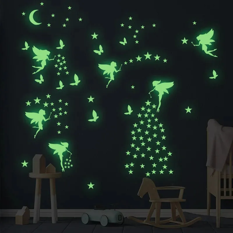 Butterfly Moon Star Luminous Fairy Wall Stickers