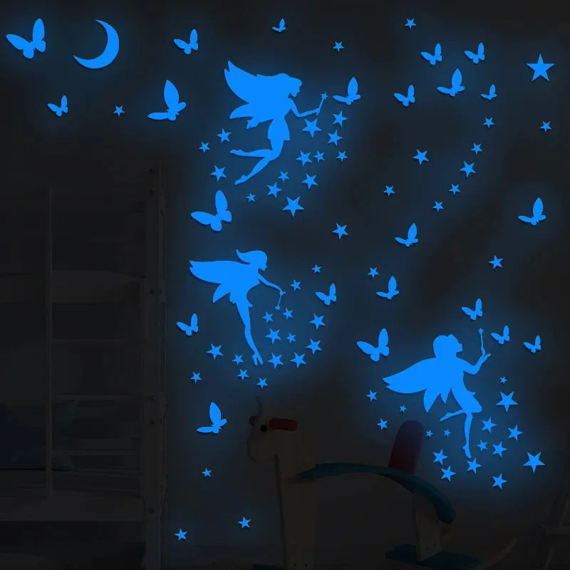 Butterfly Moon Star Luminous Fairy Wall Stickers