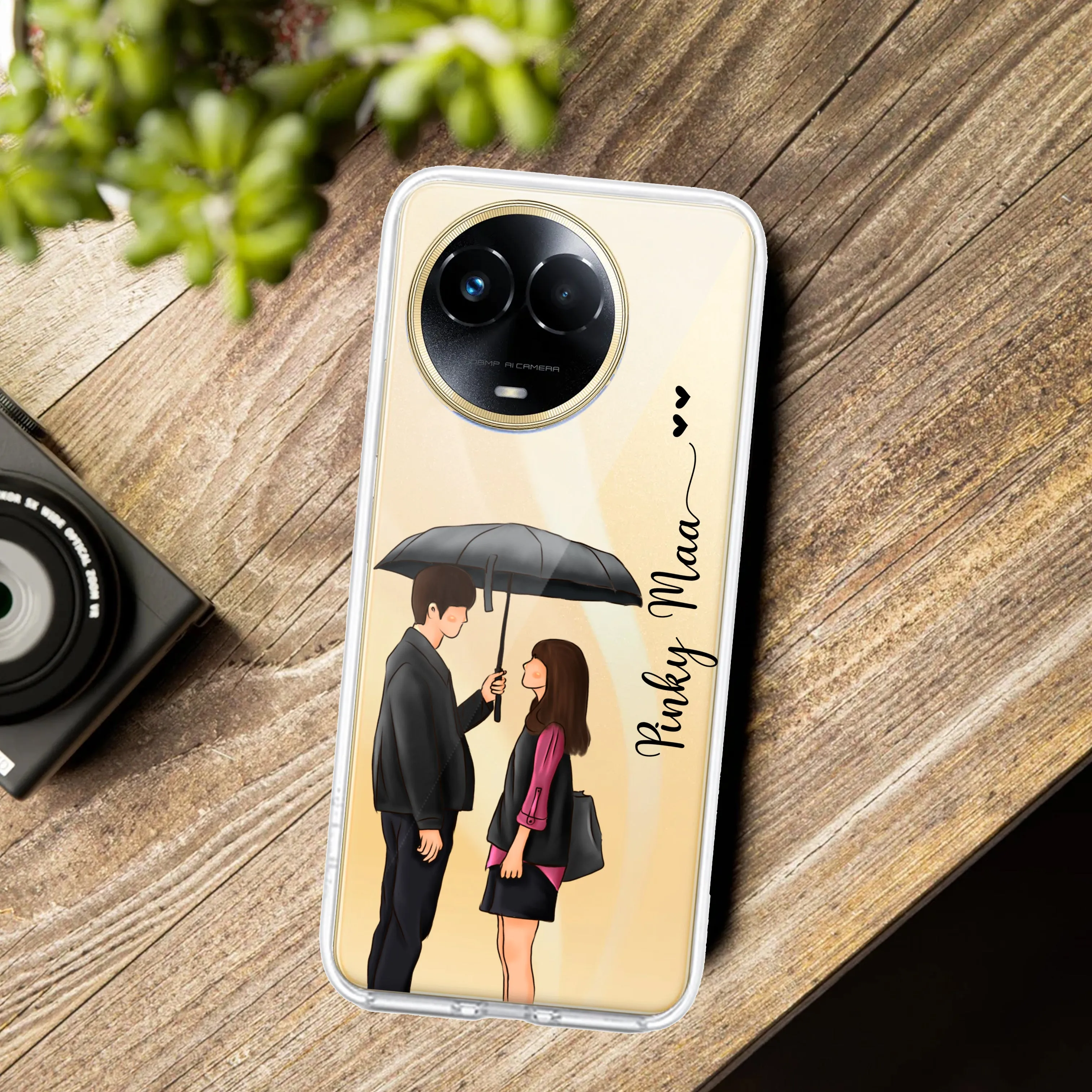 Caring Couple Customize Transparent Silicon Case For Realme/Narzo