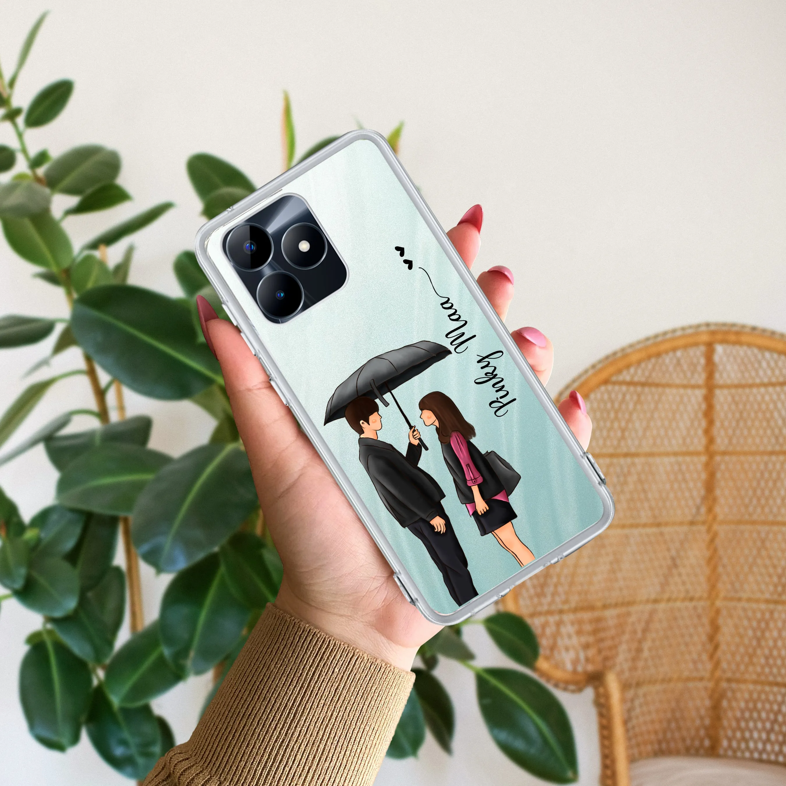 Caring Couple Customize Transparent Silicon Case For Realme/Narzo