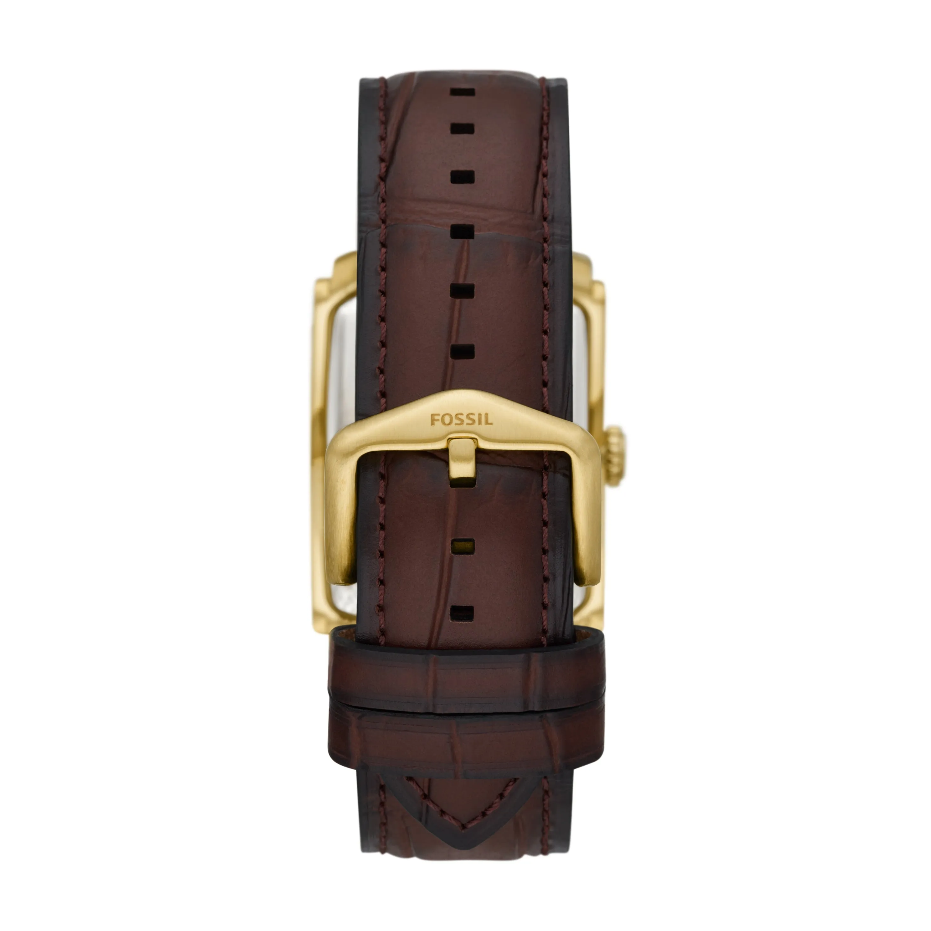 Carraway Three-Hand Brown Croco Leather Watch