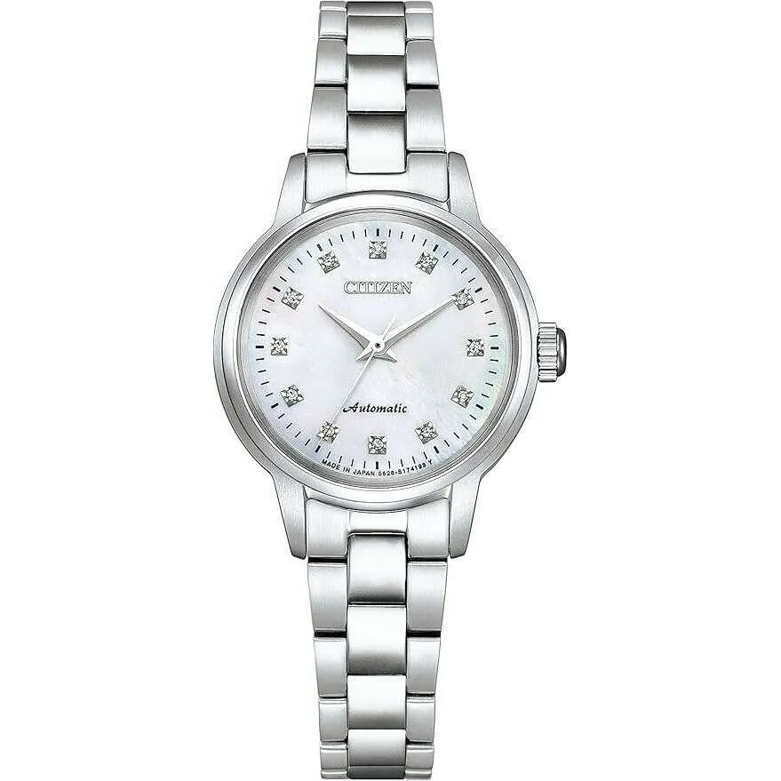 CITIZEN COLLECTION AUTOMATIC MECHANICAL ANALOG SILVER LADIES WATCH PR1030-57D