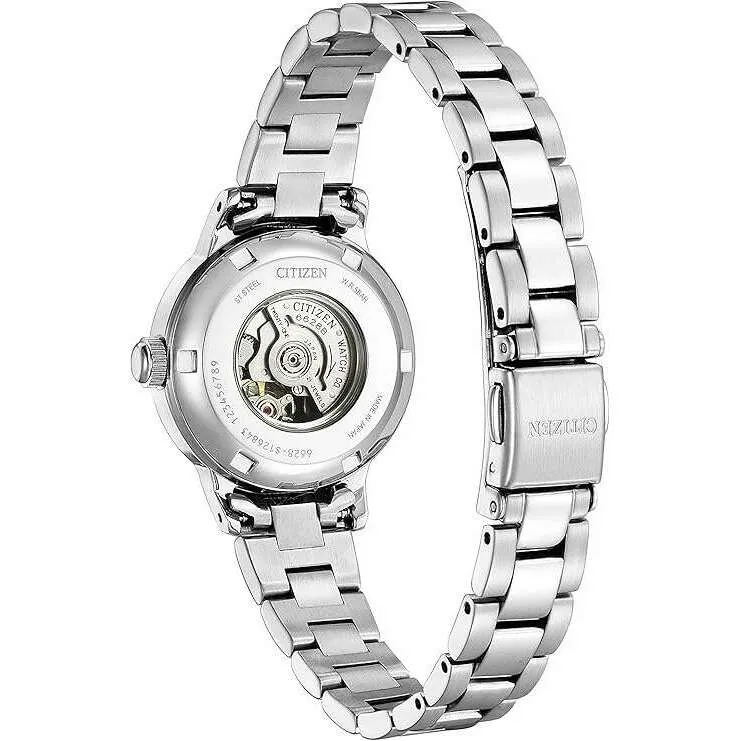 CITIZEN COLLECTION AUTOMATIC MECHANICAL ANALOG SILVER LADIES WATCH PR1030-57D