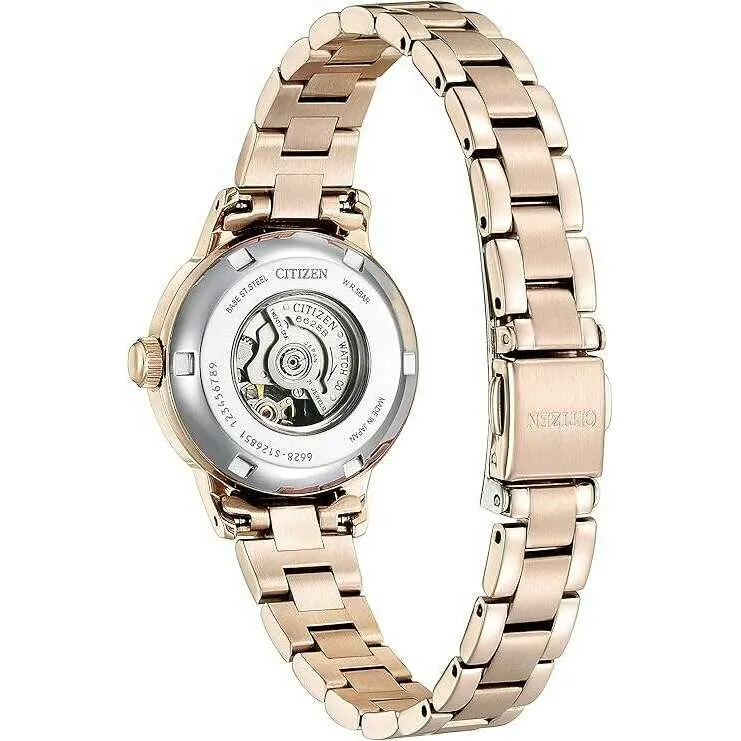 CITIZEN COLLECTION AUTOMATIC MECHANICAL DIAMONDS SAKURA PINK LADIES WATCH PR1037-58A