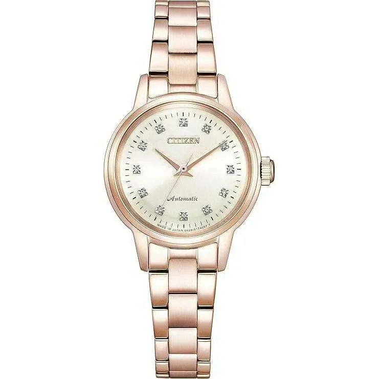 CITIZEN COLLECTION AUTOMATIC MECHANICAL DIAMONDS SAKURA PINK LADIES WATCH PR1037-58A