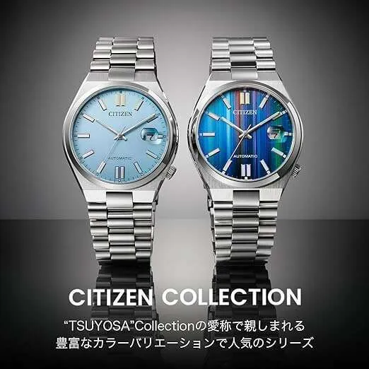 CITIZEN COLLECTION TSUYOSA MODEL MECHANICAL SILVER & BLUE MEN WATCH NJ0151-53W