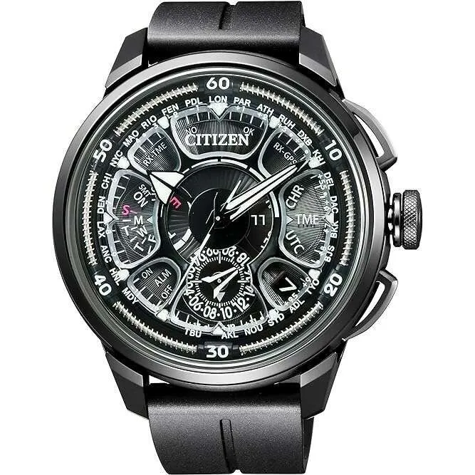 CITIZEN ECO-DRIVE RADIO DIRECT FLIGHT SATELLITE WAVE GPS F990 BLACK MEN WATCH CC7005-16F