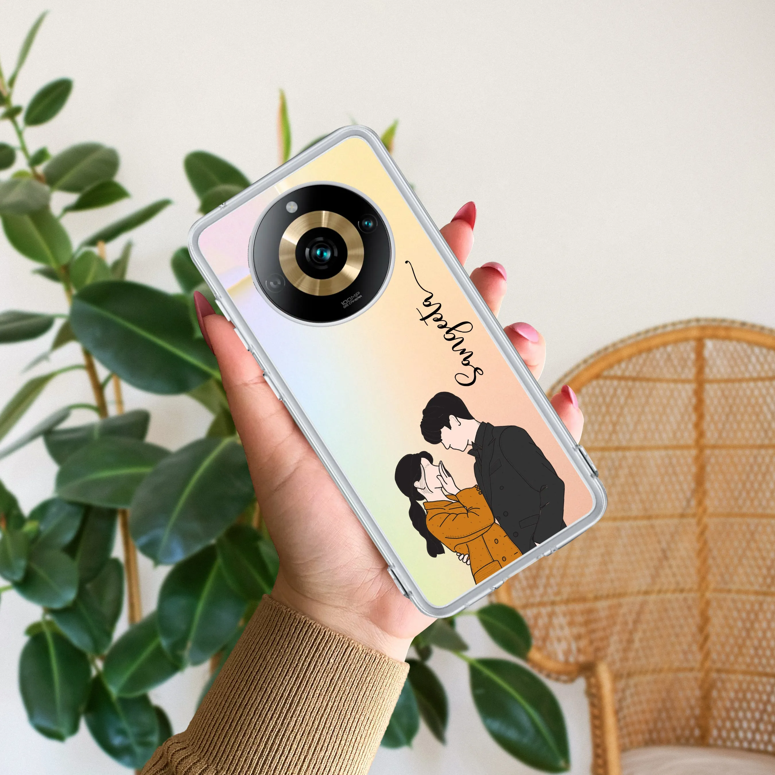 Couple Customize Transparent Silicon Case For Realme/Narzo