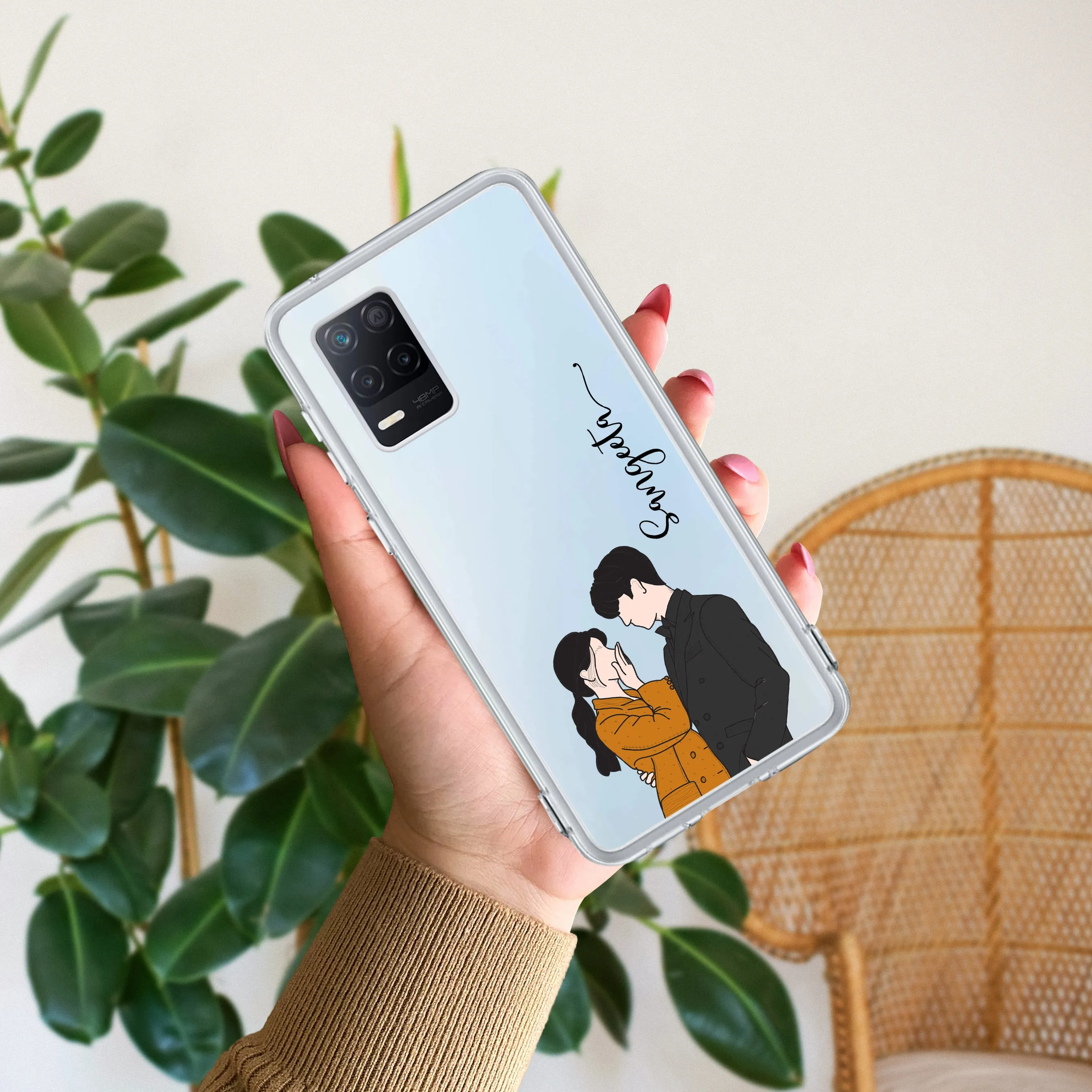 Couple Customize Transparent Silicon Case For Realme/Narzo