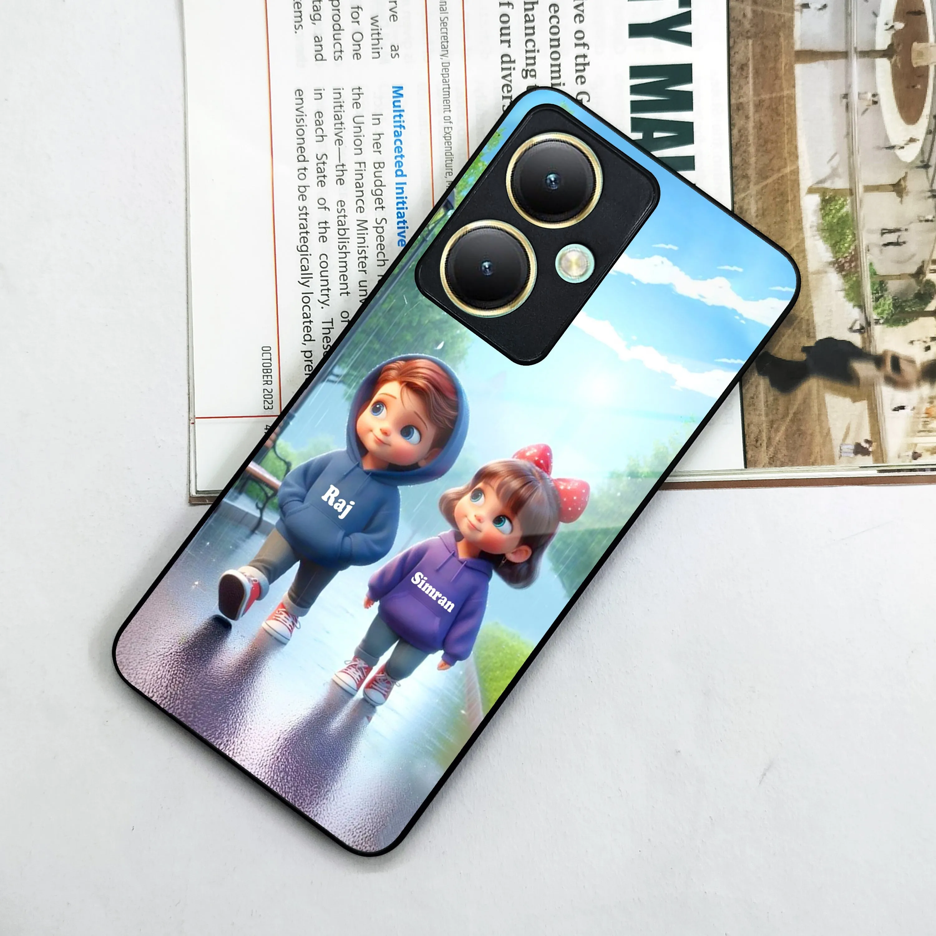 Couple Glass Case Cover For Vivo