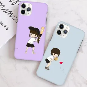 Couple Print Slim Matte Phone Case Cover