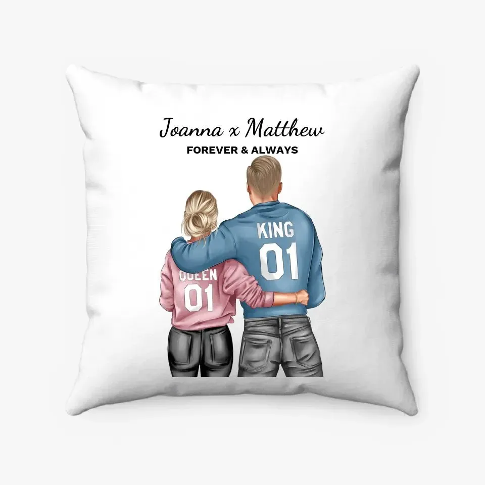 Custom Art Couple Pillow King And Queen